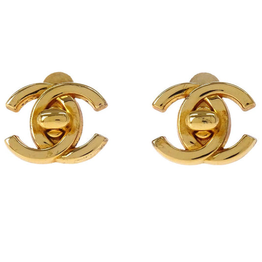 Chanel CC Turnlock Clip-On Earrings Gold Small 96P
