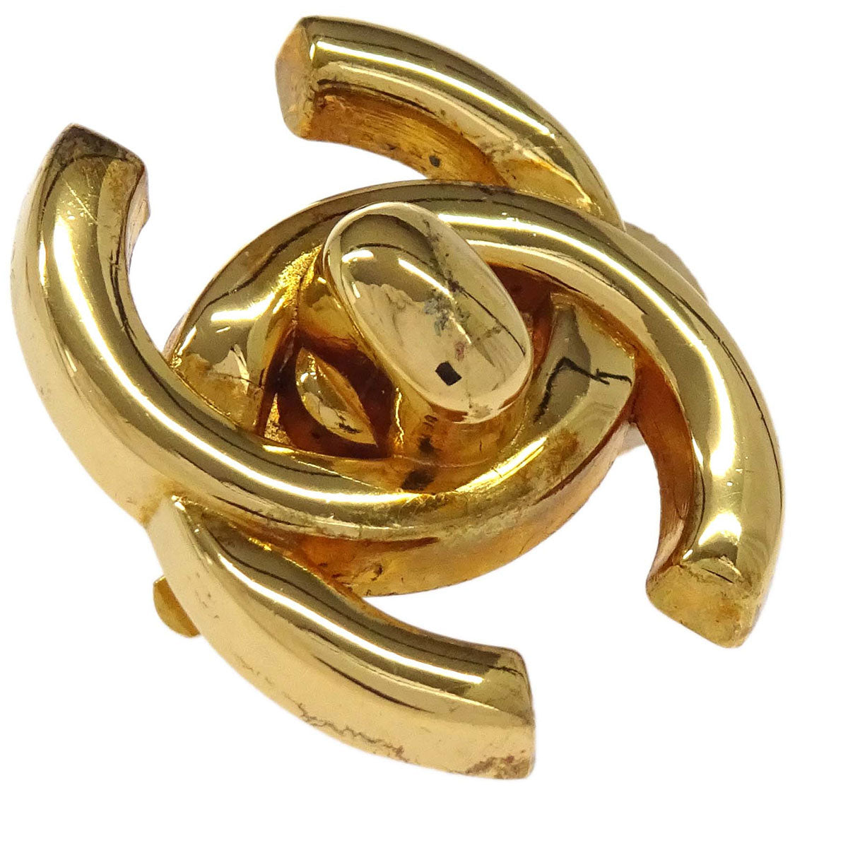 Chanel CC Turnlock Clip-On Earrings Gold Small 96P