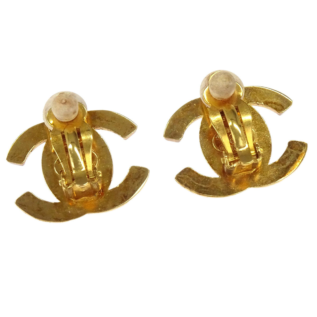 Chanel CC Turnlock Clip-On Earrings Gold Small 96P