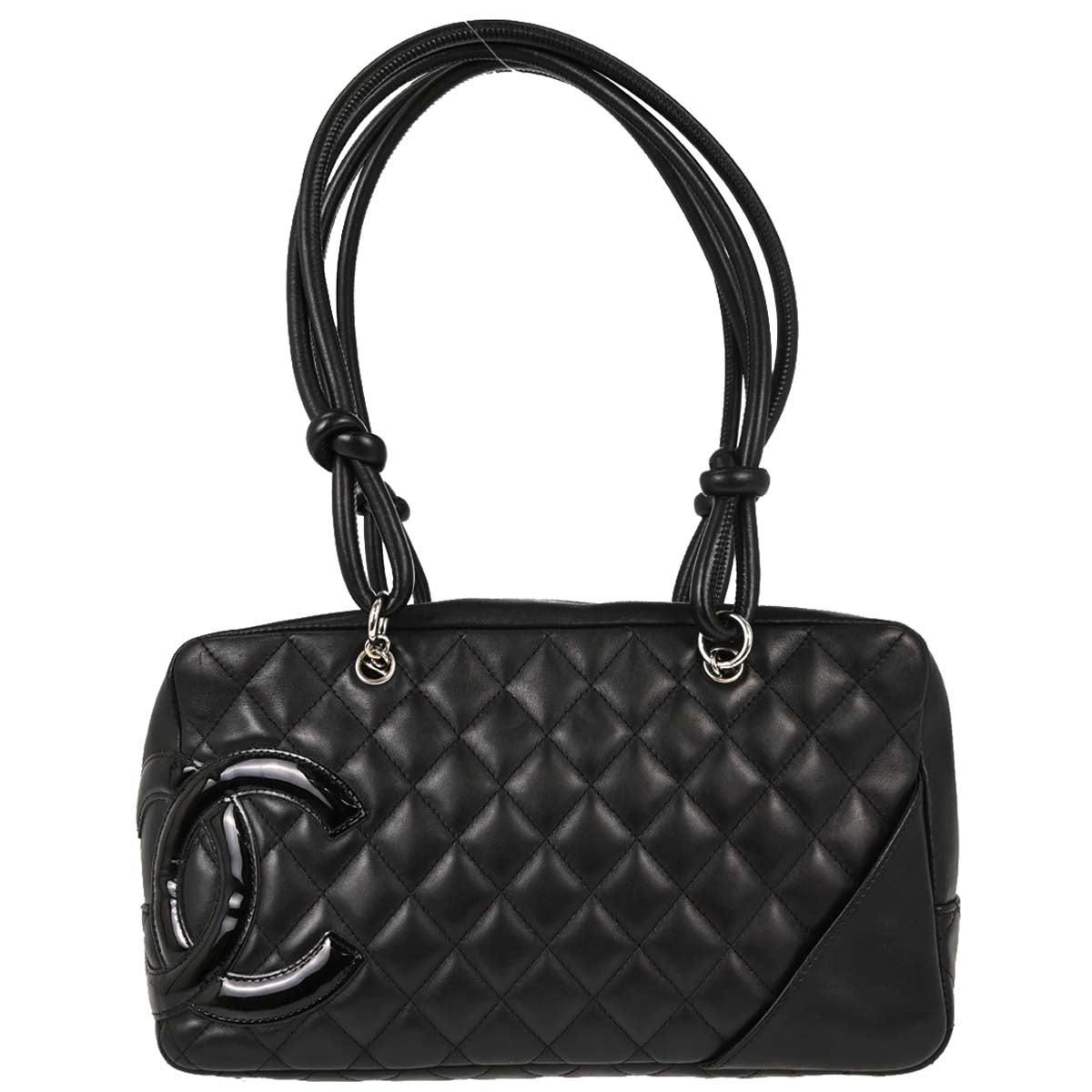 Chanel 2005-2006 Black Calfskin Cambon Ligne Bowling Bag 27