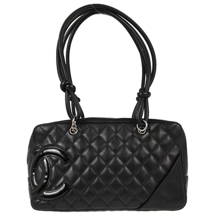 Chanel 2005-2006 Black Calfskin Cambon Ligne Bowling Bag 27