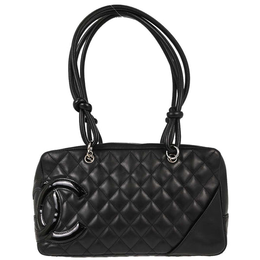 Chanel 2005-2006 Black Calfskin Cambon Ligne Bowling Bag 27
