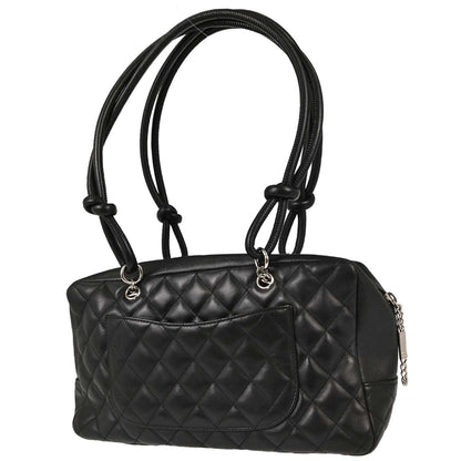 Chanel 2005-2006 Black Calfskin Cambon Ligne Bowling Bag 27
