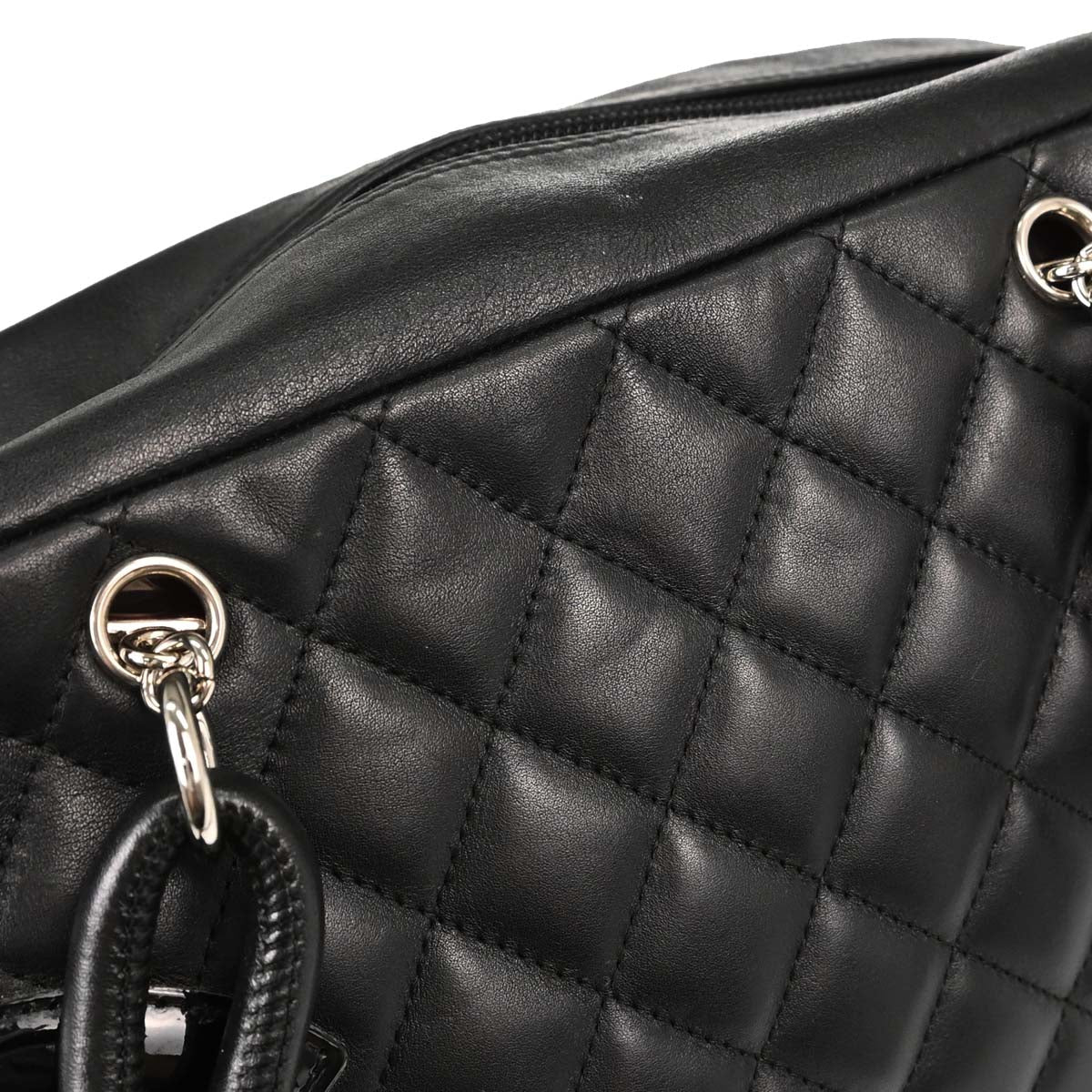 Chanel 2005-2006 Black Calfskin Cambon Ligne Bowling Bag 27
