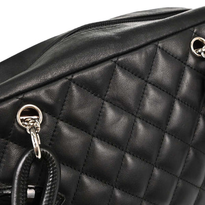 Chanel 2005-2006 Black Calfskin Cambon Ligne Bowling Bag 27