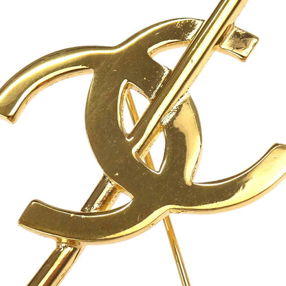 Chanel CC And Arrow Brooch Pin Gold 28