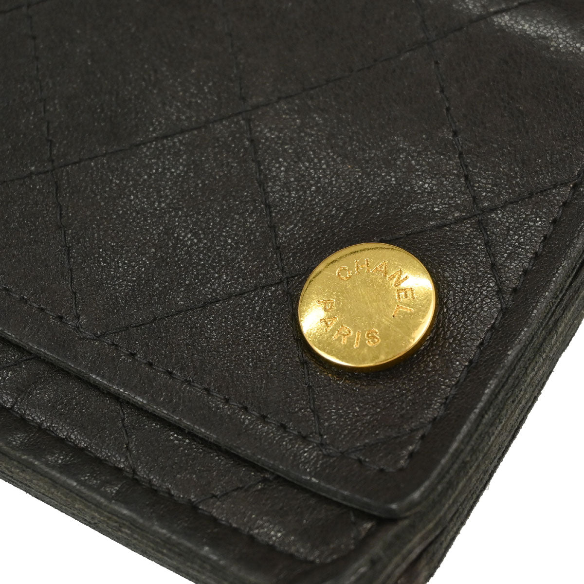 Chanel Black Lambskin Chain Strap Wallet