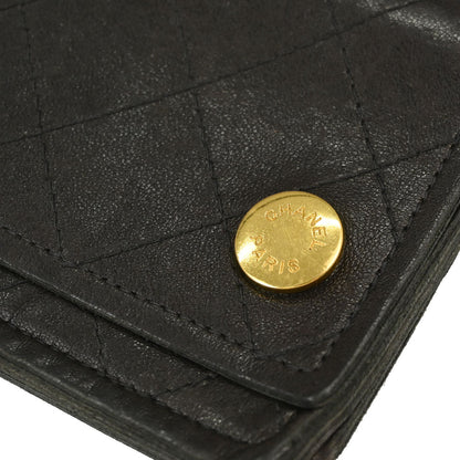 Chanel Black Lambskin Chain Strap Wallet