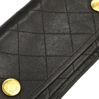Chanel Black Lambskin Chain Strap Wallet