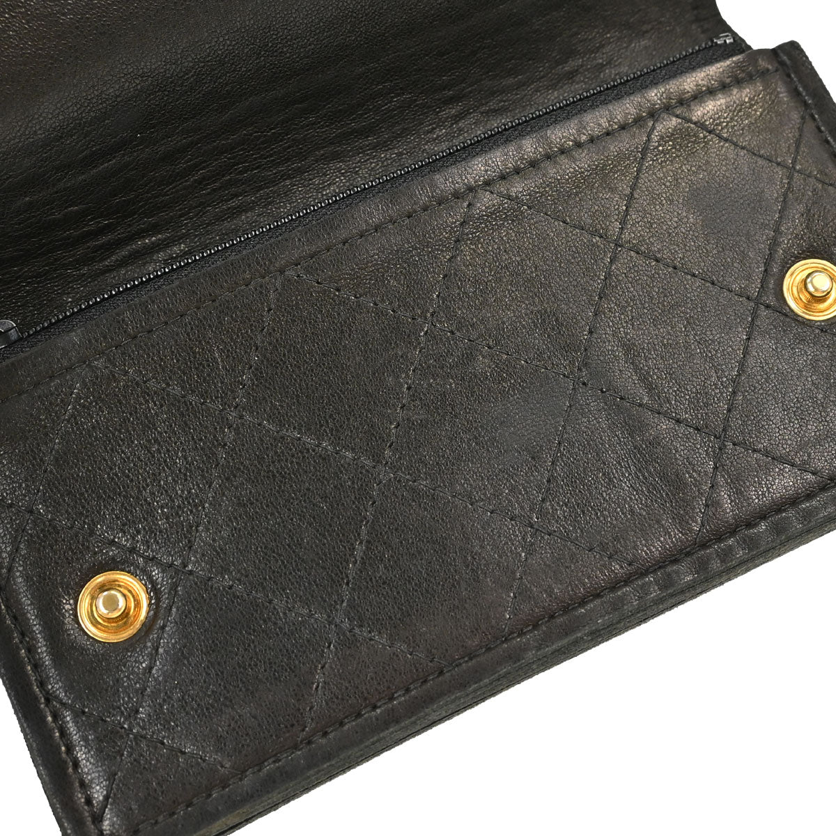 Chanel Black Lambskin Chain Strap Wallet