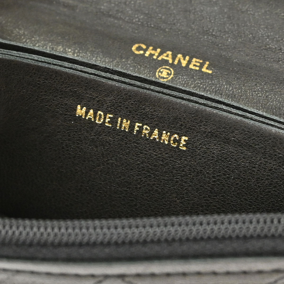 Chanel Black Lambskin Chain Strap Wallet