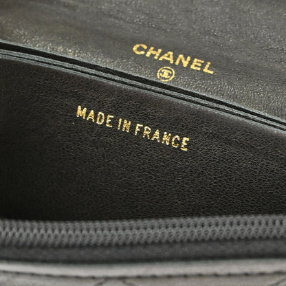 Chanel Black Lambskin Chain Strap Wallet
