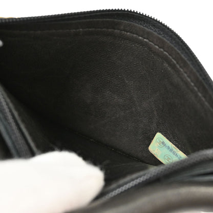 Chanel Black Lambskin Chain Strap Wallet