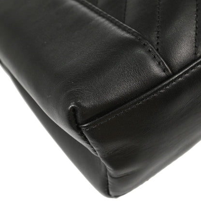 Chanel 2019 Black Lambskin Chevron Straight Flap Shoulder Bag
