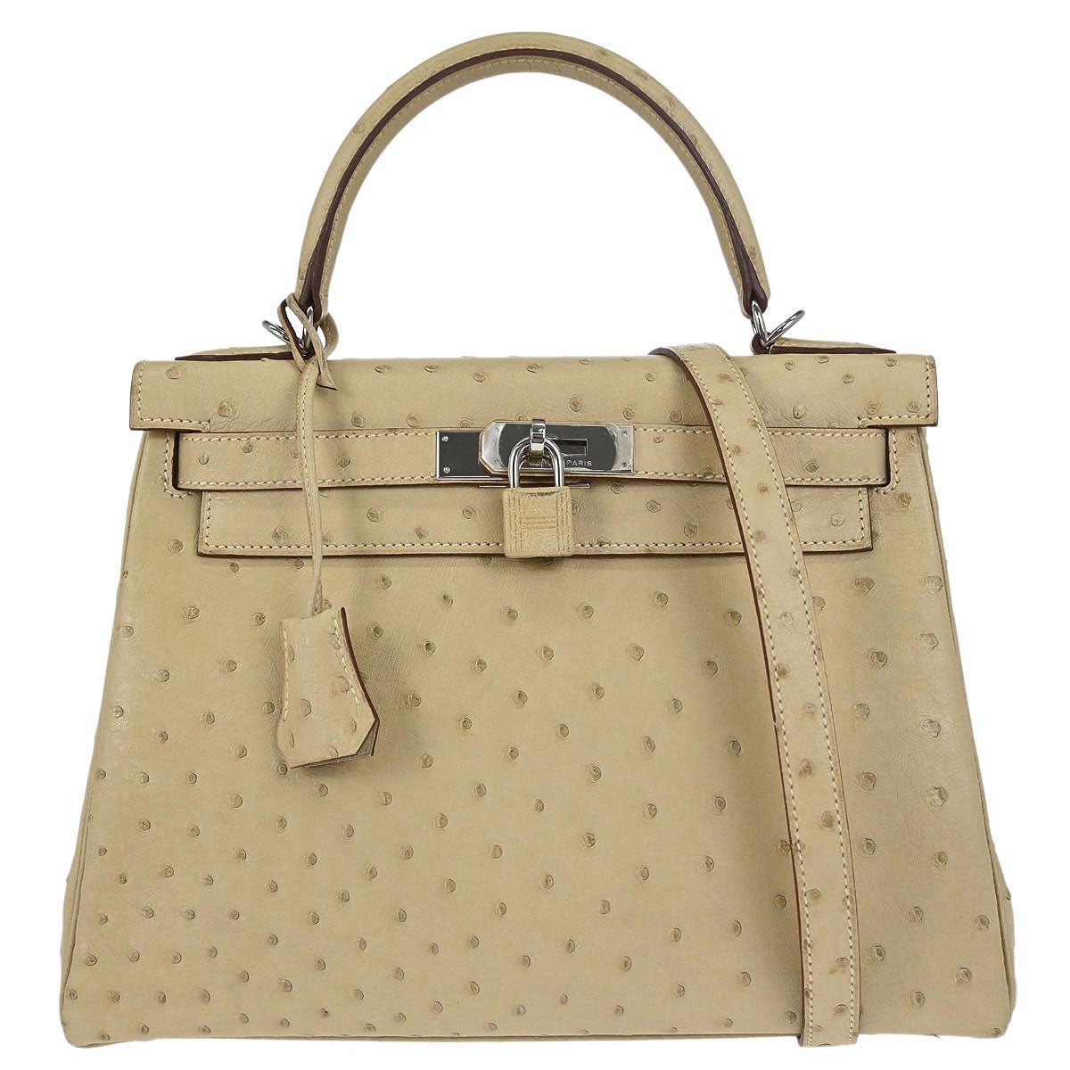 Hermes * Parchemin Ostrich Kelly 28 Retourne 2way Shoulder Handbag