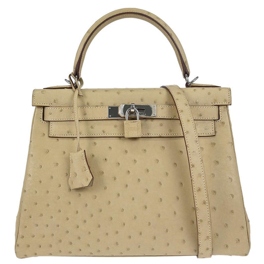 Hermes * Parchemin Ostrich Kelly 28 Retourne 2way Shoulder Handbag