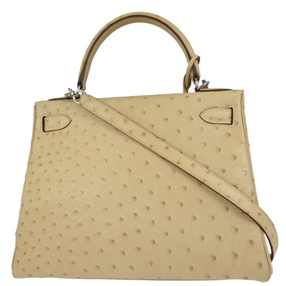 Hermes * Parchemin Ostrich Kelly 28 Retourne 2way Shoulder Handbag