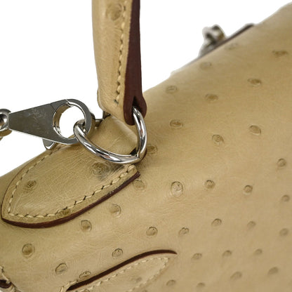 Hermes * Parchemin Ostrich Kelly 28 Retourne 2way Shoulder Handbag