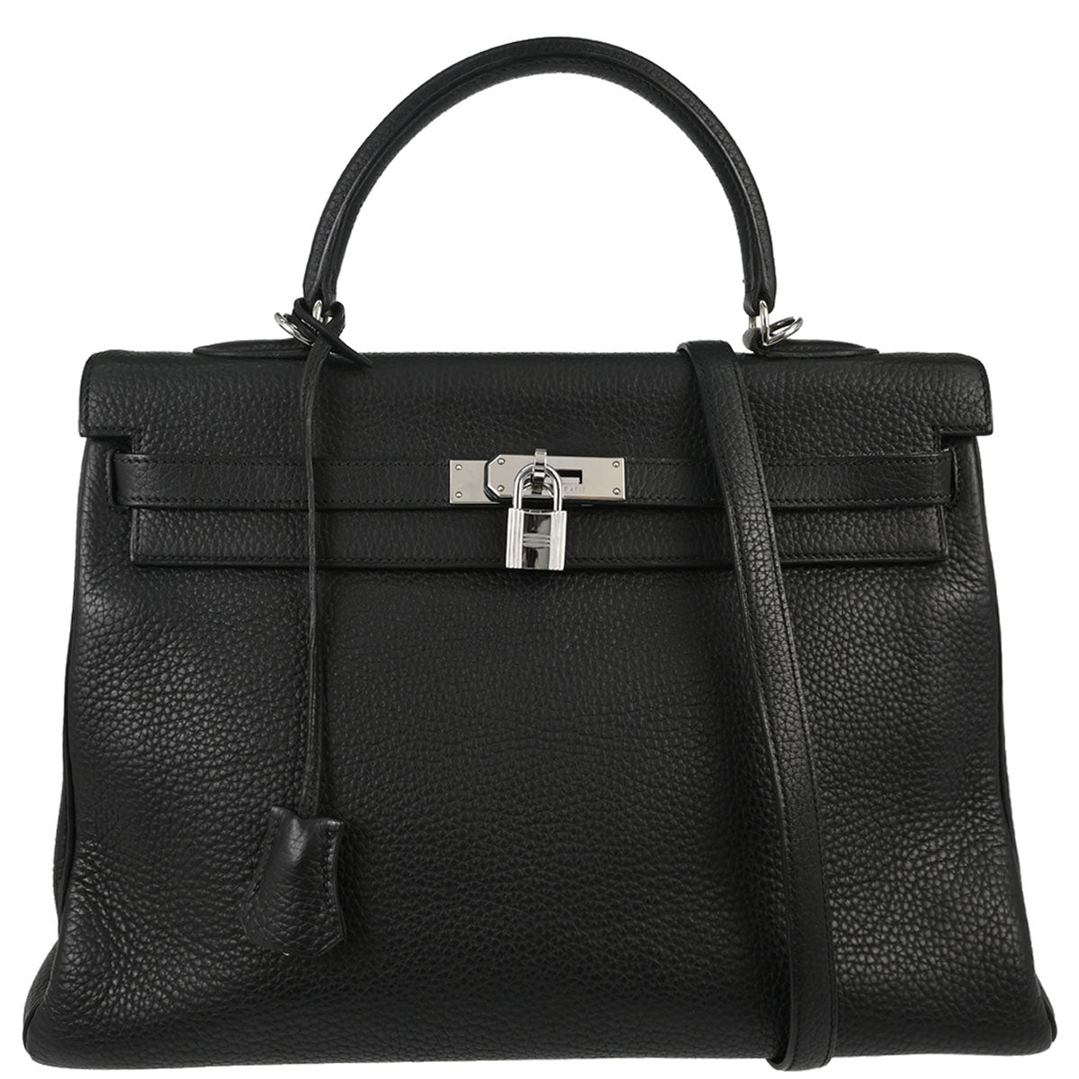 Hermes Black Taurillon Clemence Kelly 35 Retourne 2way Shoulder Handbag