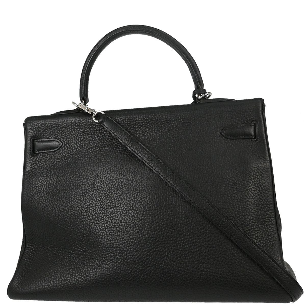 Hermes Black Taurillon Clemence Kelly 35 Retourne 2way Shoulder Handbag