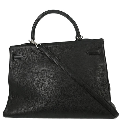 Hermes Black Taurillon Clemence Kelly 35 Retourne 2way Shoulder Handbag