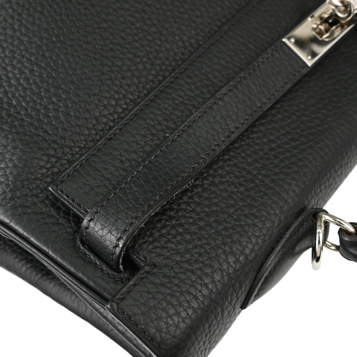 Hermes Black Taurillon Clemence Kelly 35 Retourne 2way Shoulder Handbag