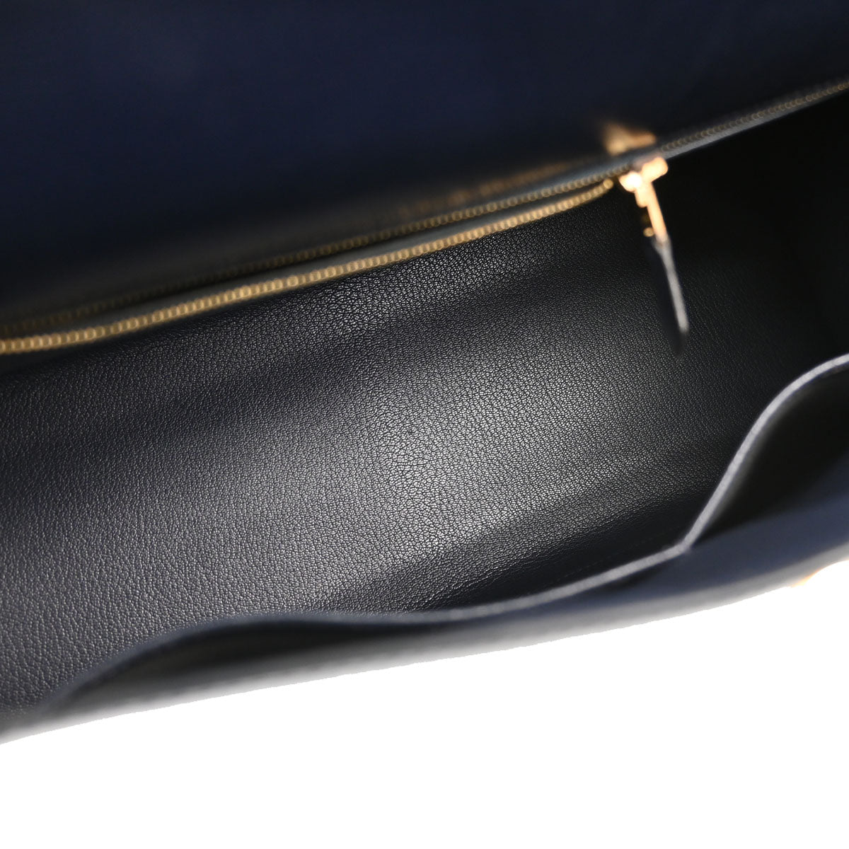 Hermes Blue Indigo Box Calf Kelly 35 Sellier 2way Shoulder Handbag
