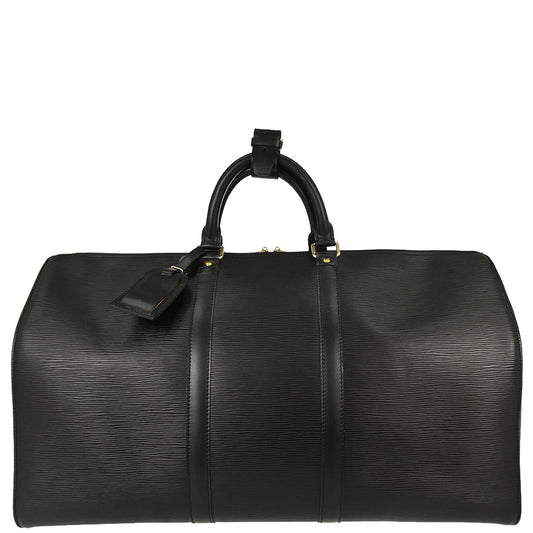 Louis Vuitton Black Epi Keepall 50 Travel Handbag M42962