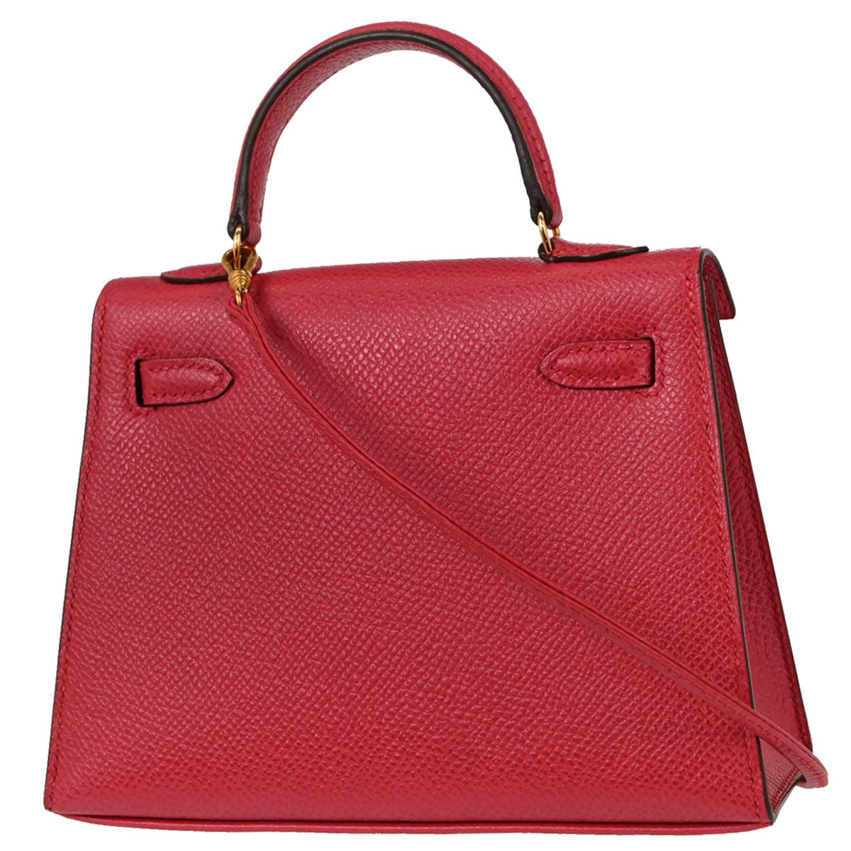 Hermes Rouge Garance Courchevel Mini Kelly 15 Sellier 2way Shoulder Handbag