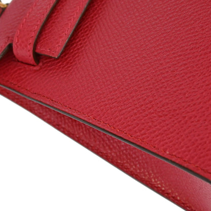 Hermes Rouge Garance Courchevel Mini Kelly 15 Sellier 2way Shoulder Handbag