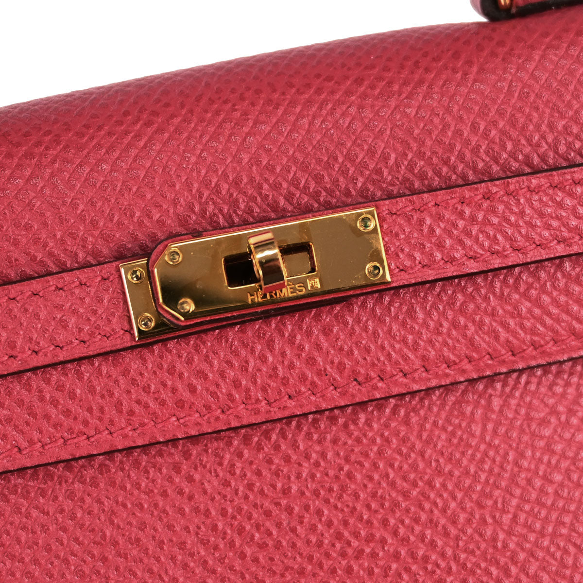 Hermes Rouge Garance Courchevel Mini Kelly 15 Sellier 2way Shoulder Handbag