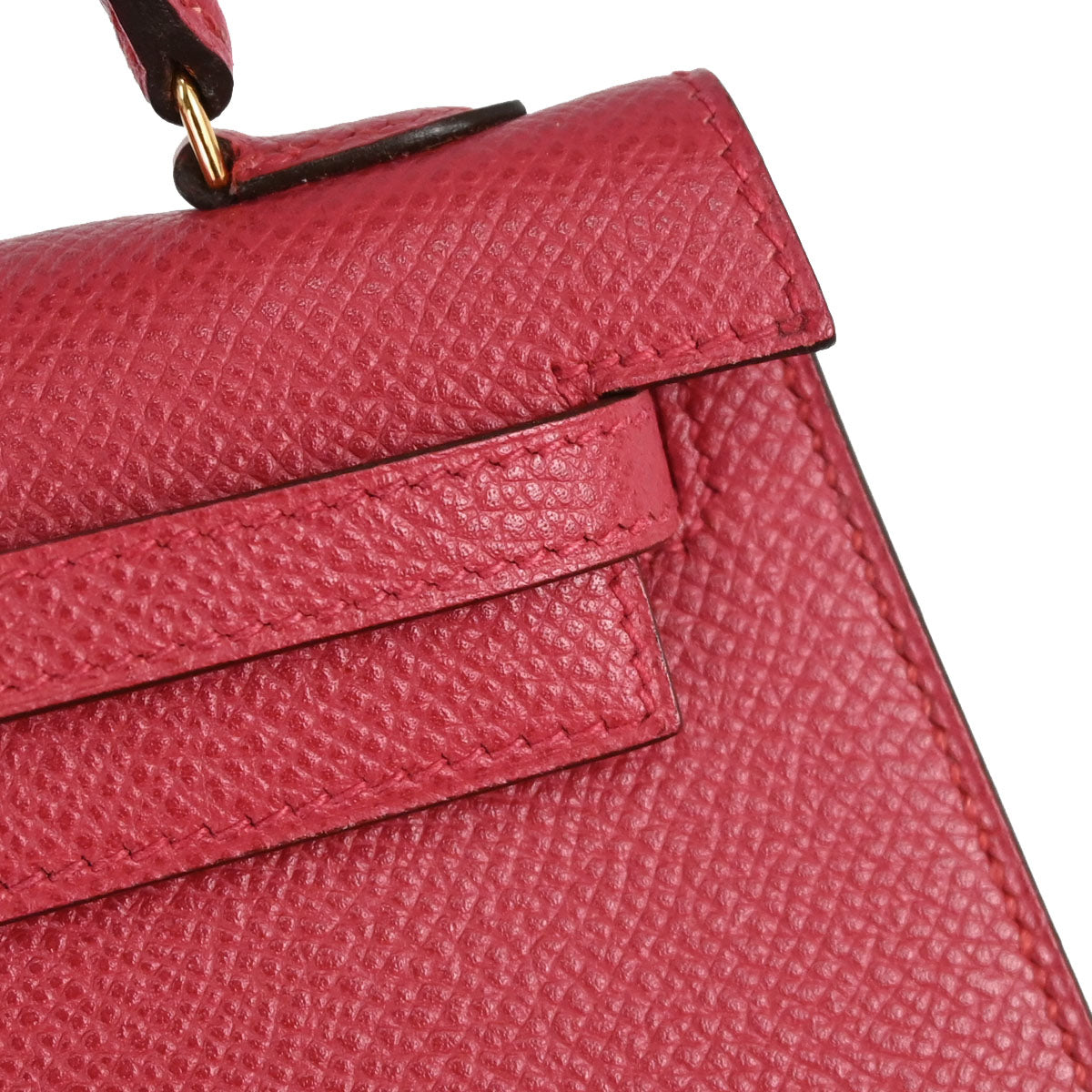 Hermes Rouge Garance Courchevel Mini Kelly 15 Sellier 2way Shoulder Handbag