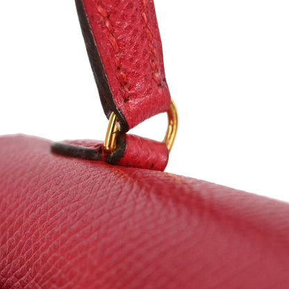 Hermes Rouge Garance Courchevel Mini Kelly 15 Sellier 2way Shoulder Handbag