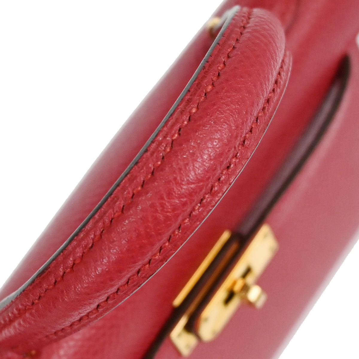 Hermes Rouge Garance Courchevel Mini Kelly 15 Sellier 2way Shoulder Handbag