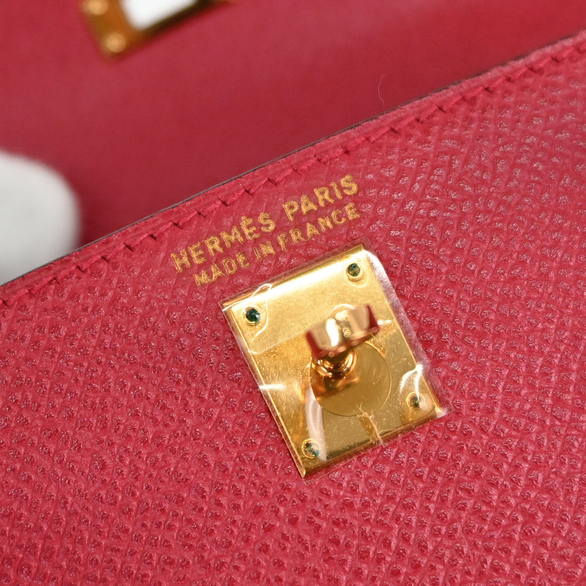 Hermes Rouge Garance Courchevel Mini Kelly 15 Sellier 2way Shoulder Handbag