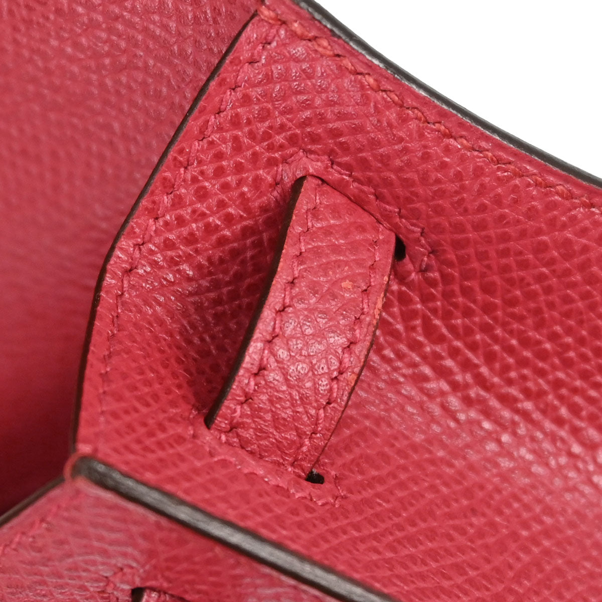 Hermes Rouge Garance Courchevel Mini Kelly 15 Sellier 2way Shoulder Handbag