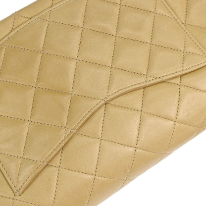 Chanel 1996-1997 Beige Lambskin Small Classic Double Flap Shoulder Bag