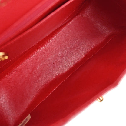 Chanel * 1986-1988 Red Lizard Mini Classic Square Flap Shoulder Bag 17