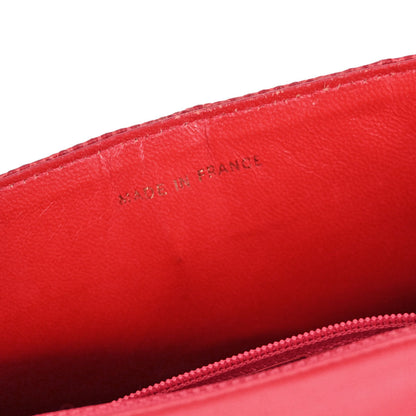 Chanel * 1986-1988 Red Lizard Mini Classic Square Flap Shoulder Bag 17