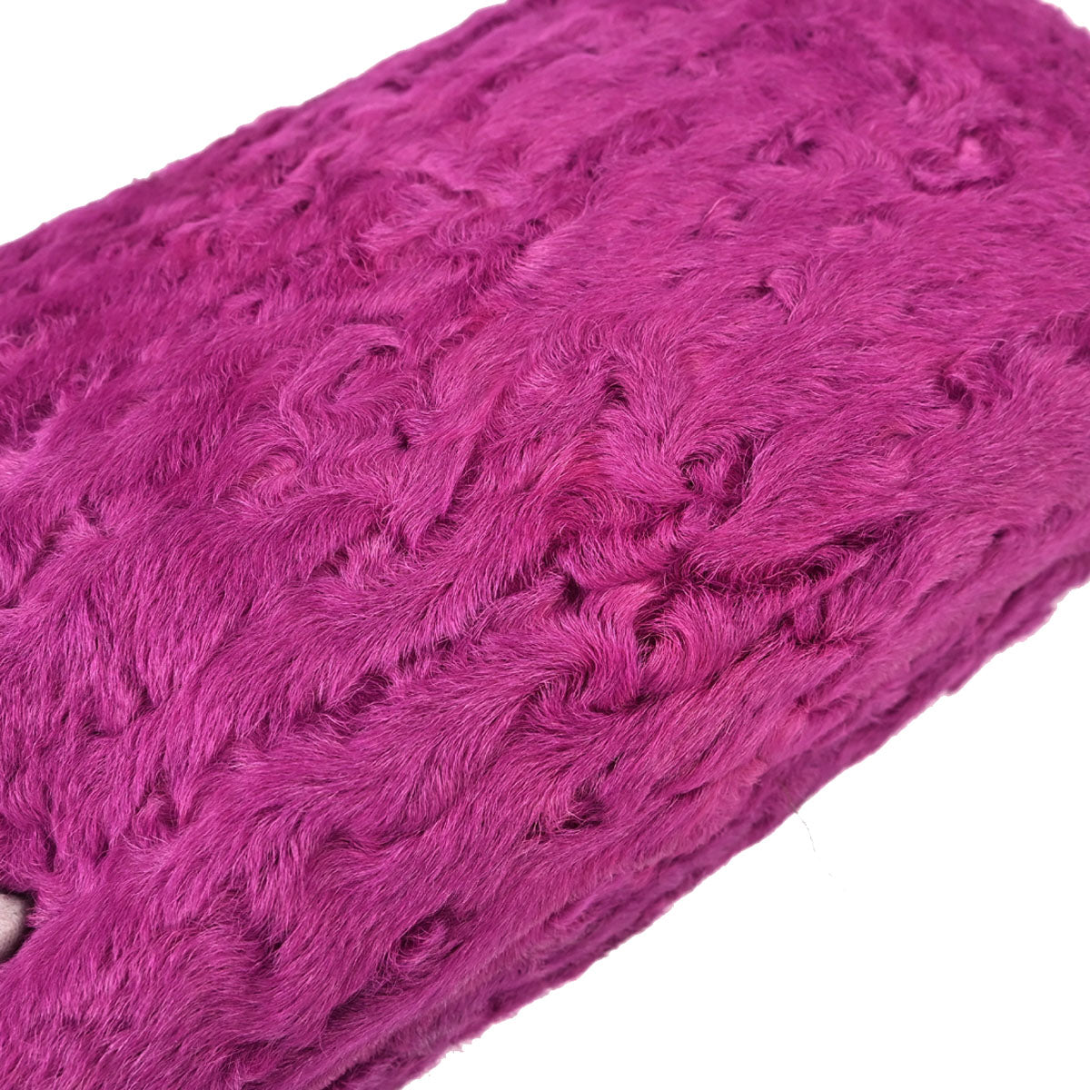 Chanel 2000-2001 Pink Persian Lamb Straight Flap Shoulder Bag