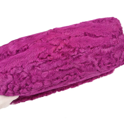 Chanel 2000-2001 Pink Persian Lamb Straight Flap Shoulder Bag