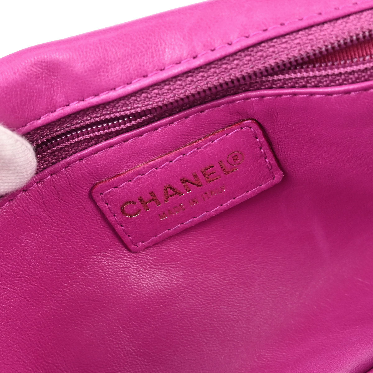 Chanel 2000-2001 Pink Persian Lamb Straight Flap Shoulder Bag