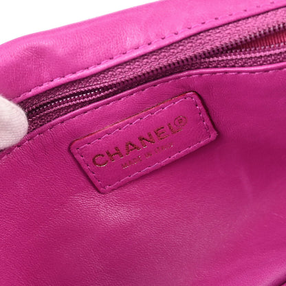 Chanel 2000-2001 Pink Persian Lamb Straight Flap Shoulder Bag