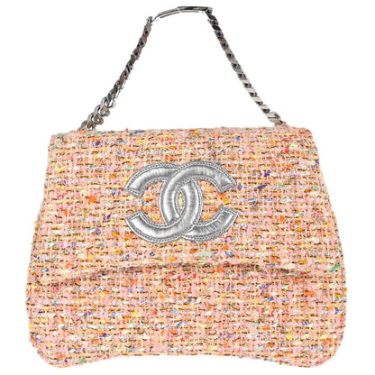 Chanel 1996-1997 Pink Tweed Glitter Handbag