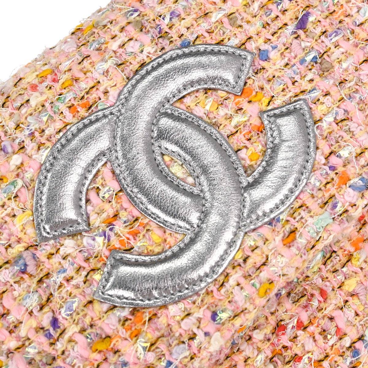 Chanel 1996-1997 Pink Tweed Glitter Handbag