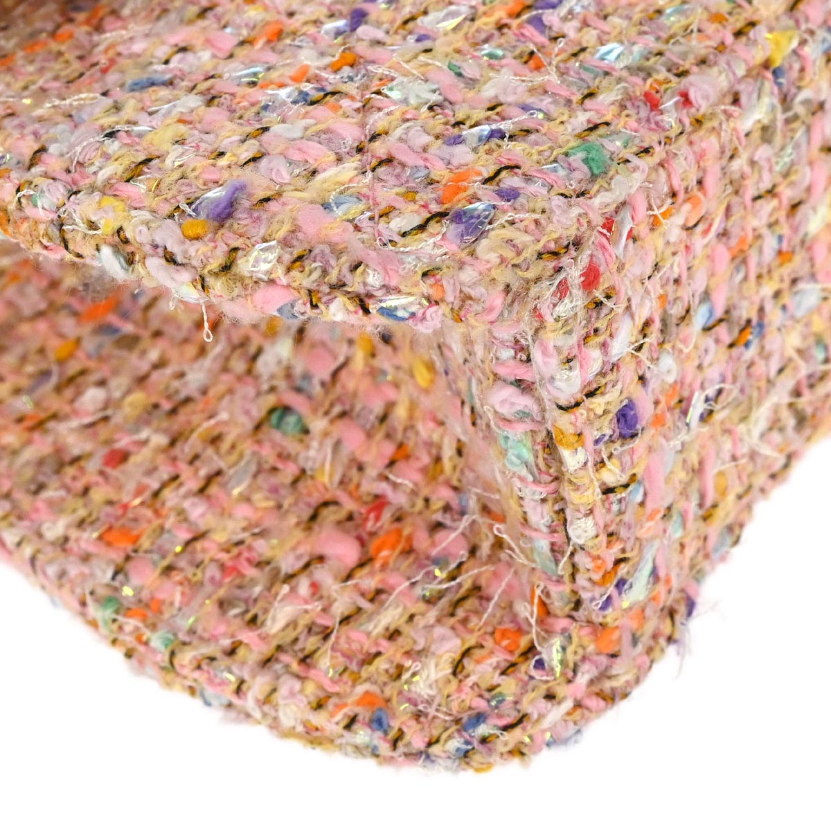 Chanel 1996-1997 Pink Tweed Glitter Handbag