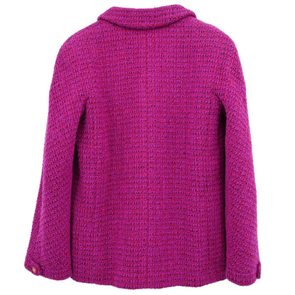 Chanel 1995 Single Breasted Tweed Jacket Pink #34