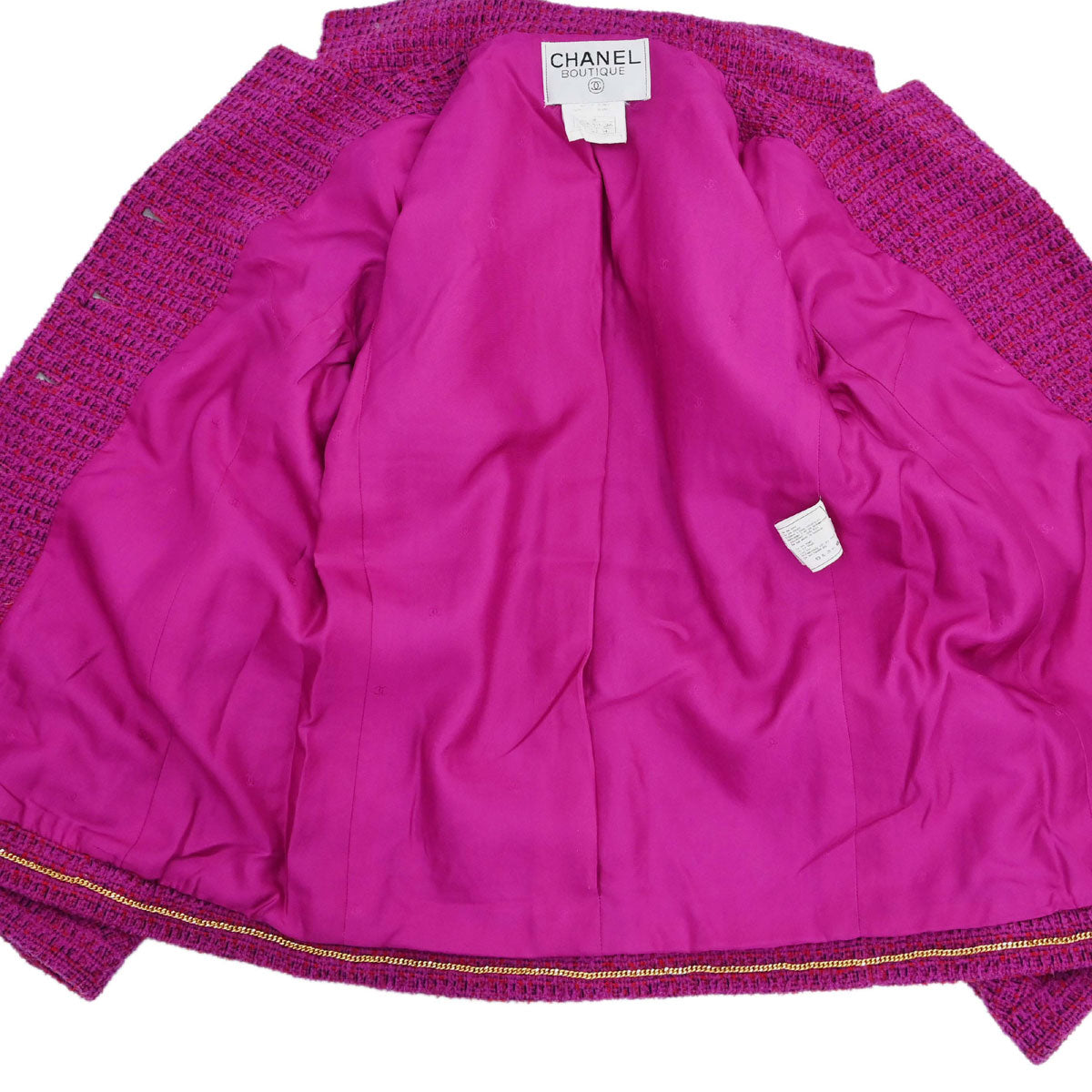 Chanel 1995 Single Breasted Tweed Jacket Pink #34