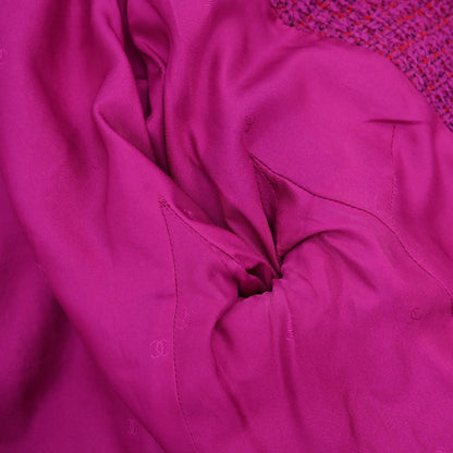 Chanel 1995 Single Breasted Tweed Jacket Pink #34