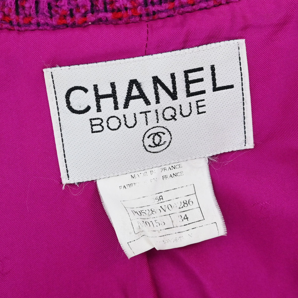 Chanel 1995 Single Breasted Tweed Jacket Pink #34